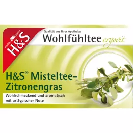 H&S Mistura de chá de visco com saco de filtro de capim-limão, 20X2,0 g