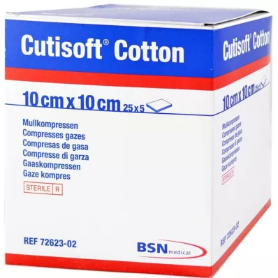 CUTISOFT Algodão comprimido 10x10 cm 8 fios, 25X5 pcs