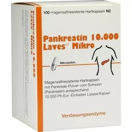 PANKREATIN 10.000 cápsulas duras de micro suco gástrico Laves, 100 peças