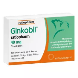GINKOBIL-ratiopharm 40 mg comprimidos revestidos por película, 30 unidades
