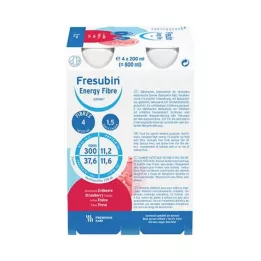 FRESUBIN ENERGY Fibra DRINK Garrafa de morango 6X4X200 ml