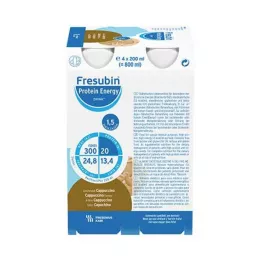 FRESUBIN PROTEIN Energético DRINK Garrafa de bebida Cappuccino, 4X200 ml