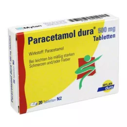 PARACETAMOL comprimidos de dura 500 mg, 20 unidades