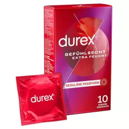 DUREX Preservativos extra úmidos com sensação real, 10 peças