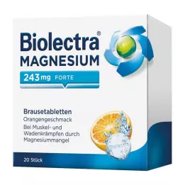 BIOLECTRA Magnésio 243 mg forte Laranja comprimidos efervescentes, 20 unidades