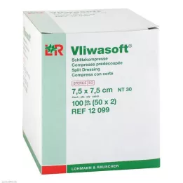 VLIWASOFT Compressas de fenda 7,5x7,5 cm estéreis 4l., 50X2 pcs