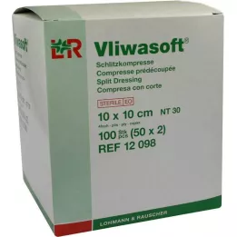 VLIWASOFT Compressas de fenda 10x10 cm estéreis 4 camadas, 50X2 unidades