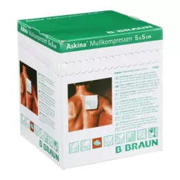ASKINA Compressas de gaze 5x5 cm estéril 8 camadas, 25X2 unidades