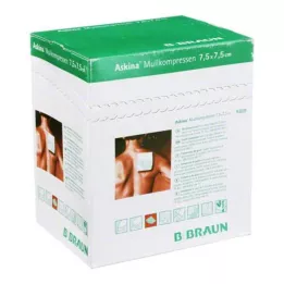 ASKINA Compressas de gaze 7,5x7,5 cm estéreis, 25X2 pcs