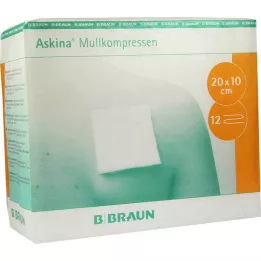 ASKINA Compressas de gaze 10x20 cm não estéreis 12 camadas, 100 unidades