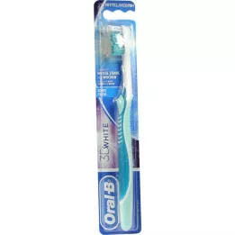 ORAL-B escova de dentes branca 3D média, 1 un