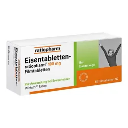 Comprimidos de ferro ratiopharm® 100 mg comprimidos revestidos por película, 50 unidades