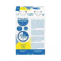 FRESUBIN 2 kcal Fibra DRINK Garrafa de Bebida de Limão, 4X200 ml