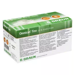 OMNICAN cânula de caneta fina 31 G 0,25x8 mm, 100 unidades