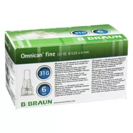 OMNICAN Cânula fina Pen 31 G 0,25x6 mm, 100 unidades