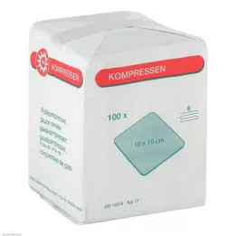 MULLKOMPRESSEN 10x10 cm não estéril 8 camadas, 100 unidades