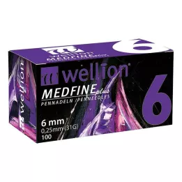 WELLION MEDFINE mais agulhas para caneta 6 mm, 100 unidades