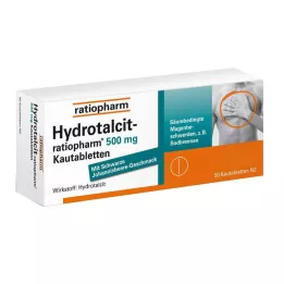 HYDROTALCIT-ratiopharm 500 mg comprimidos mastigáveis, 50 unidades