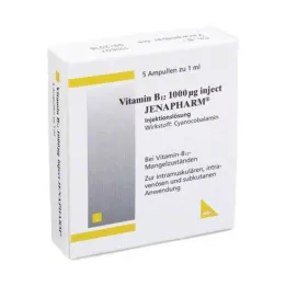 VITAMIN B12 1.000 μg Injetar ampolas Jenapharm, 5 unidades