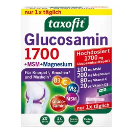 Taxofit Glucosamina 1700 + MSM + Bastões de Magnésio, 20X4 g