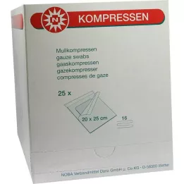 MULLKOMPRESSEN 20x25 cm estéril 16 dobras, 25 unidades