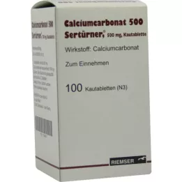 CALCIUMCARBONAT 500 comprimidos mastigáveis, 100 peças