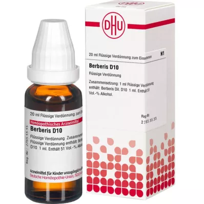 BERBERIS Diluição D 10, 20 ml BERBERIS Diluição D 10, 20 ml