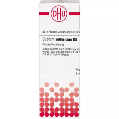 CUPRUM SULFURICUM Diluição D 8, 20 ml