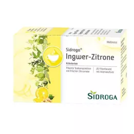 SIDROGA Sacos de filtro de chá de gengibre e limão Wellness, 20X2,0 g