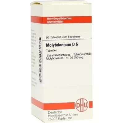 MOLYBDAENUM D 6 comprimidos, 80 unidades MOLYBDAENUM D 6 comprimidos, 80 unidades