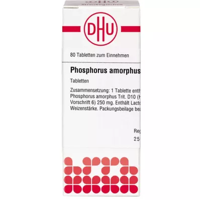 PHOSPHORUS AMORPHUS D 10 comprimidos, 80 unidades PHOSPHORUS AMORPHUS D 10 comprimidos, 80 unidades