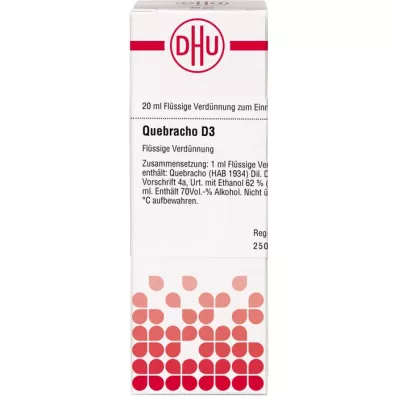 QUEBRACHO D 3 Diluição, 20 ml