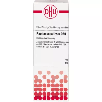 RAPHANUS SATIVUS Diluição D 30, 20 ml RAPHANUS SATIVUS Diluição D 30, 20 ml