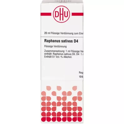 RAPHANUS SATIVUS Diluição D4, 20 ml RAPHANUS SATIVUS Diluição D4, 20 ml