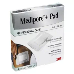 MEDIPORE+Pad 3M 5x7,2cm 3562NP gesso, 5 pcs