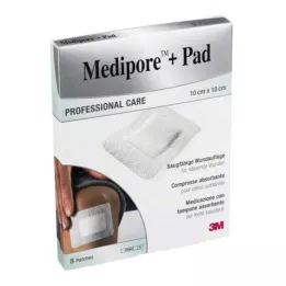 MEDIPORE+Pad 3M 10x10cm 3566NP gesso, 5 pcs