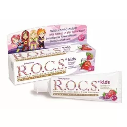ROCS Creme dental infantil framboesa + morango, 45 g