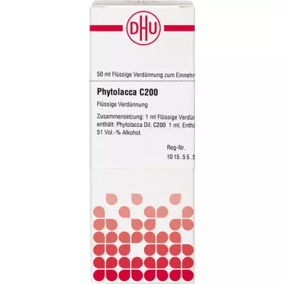 PHYTOLACCA Diluição C 200, 50 ml PHYTOLACCA Diluição C 200, 50 ml