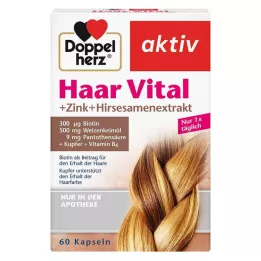 DOPPELHERZ Cápsulas Hair Vital+Zinc+Extrato de Milheto, 60 unidades