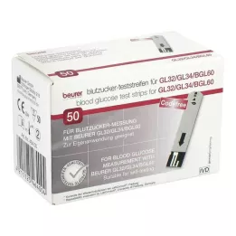 BEURER Tiras de teste de glicemia GL32/GL34/BGL60, 50 unidades