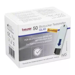 BEURER Tiras de teste de glicemia GL40, 50 unidades