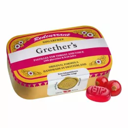 GRETHERS Pastilhas sem açúcar de groselha+vitamina C, 110 g