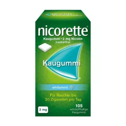 NICORETTE Goma de mascar 2 mg menta branca, 105 unidades