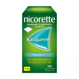 NICORETTE Goma de mascar 4 mg menta branca, 105 unidades
