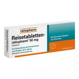 REISETABLETTEN-ratiopharm, 20 peças