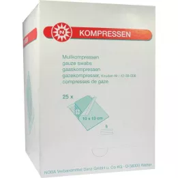 MULLKOMPRESSEN 10x10 cm estéril 8 vias, 25X5 pcs