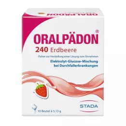 ORALPÄDON 240 Morango Btl. Pó, 10 unidades