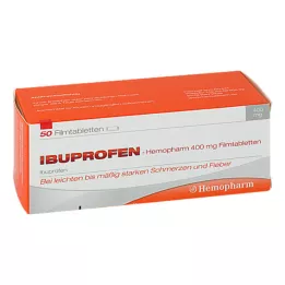 IBUPROFEN Hemopharm 400 mg comprimidos revestidos por película, 50 unidades
