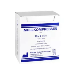 MULLKOMPRESSEN 10x10 cm estéril 8 vezes BW, 25X2 pcs