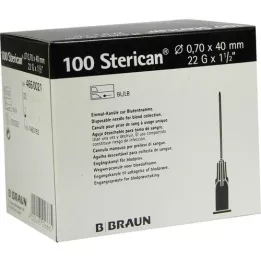 STERICAN Cânulas 22 Gx1 1/2 0,7x40 mm, 100 peças